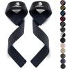 Fitgriff® Lifting Wrist Straps for Weightlifting, Gym, Deadlift, Workout (Made of Premium Cotton & Padded) – Men & Women(Navy Blue Silicone)