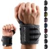 Fitgriff® Wrist Wraps for Weightlifting (18″) Heavy-Duty Support for Gym, Bench Press, and Pushups (1 Pair) – for Men and Women (Black)(Grey/Black)