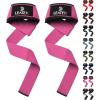 Lifting Wrist Straps for Weightlifting, Weight Lifting Straps Gym Grip Power Workouts Lifting Straps Neoprene Padded 24″ Cotton Men Women Wrap Lift Deadlift Straps Hard Pull Exercise(Pink)