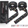 SKDK Cotton Hard Pull Wrist Lifting Straps Grips Band-Deadlift Straps with Neoprene Cushioned Wrist Padded and Anti-Skid Silicone – for Weightlifting, Bodybuilding, Xfit, Strength Training(Flower-Black)