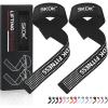 SKDK Cotton Hard Pull Wrist Lifting Straps Grips Band-Deadlift Straps with Neoprene Cushioned Wrist Padded and Anti-Skid Silicone – for Weightlifting, Bodybuilding, Xfit, Strength Training(Black Pro)