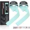 SKDK Cotton Hard Pull Wrist Lifting Straps Grips Band-Deadlift Straps with Neoprene Cushioned Wrist Padded and Anti-Skid Silicone – for Weightlifting, Bodybuilding, Xfit, Strength Training(Sky Blue)