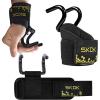 SKDK Cotton Hard Pull Wrist Lifting Straps Grips Band-Deadlift Straps with Neoprene Cushioned Wrist Padded and Anti-Skid Silicone – for Weightlifting, Bodybuilding, Xfit, Strength Training(Lifting Hooks)