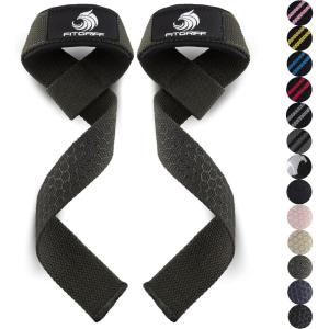 Fitgriff® Lifting Wrist Straps for Weightlifting, Gym, Deadlift, Workout (Made of Premium Cotton & Padded) – Men & Women(Army Green Silicone)