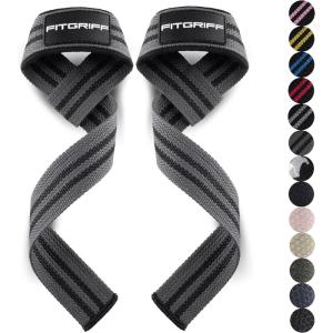Fitgriff® Lifting Wrist Straps for Weightlifting, Gym, Deadlift, Workout (Made of Premium Cotton & Padded) – Men & Women(Grey)