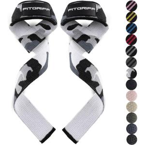 Fitgriff® Lifting Wrist Straps for Weightlifting, Gym, Deadlift, Workout (Made of Premium Cotton & Padded) – Men & Women(Grey-Camo)