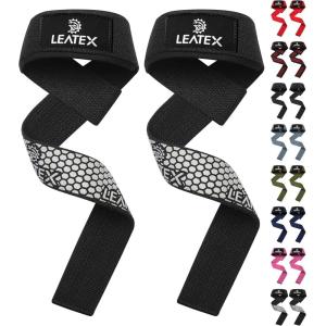 Lifting Wrist Straps for Weightlifting, Weight Lifting Straps Gym Grip Power Workouts Lifting Straps Neoprene Padded 24″ Cotton Men Women Wrap Lift Deadlift Straps Hard Pull Exercise(White)