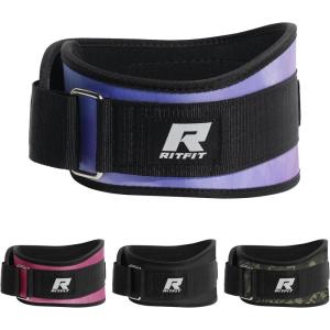 RitFit Weight Lifting Belt – Great for Squats, Lunges, Deadlift, Thrusters – Men and Women – 6 Inch Black/Camouflage(Galaxy)