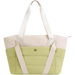 Tote Bag for Women,Lightweight Durable Puffy Yoga Mat Bag with Compartments,Shoulder Handbag for Work, Travel, Gym(Green)