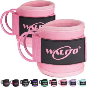 WALITO Gym Ankle Straps for Cable Machines Women & Men – Glute Kickback Ankle Cuff, Adjustable Cable Machine Accessories for Leg Extensions, Hip Abductors & Lower Body Workouts(Pair – Pink)