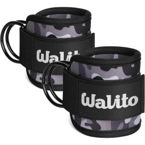 WALITO Gym Ankle Straps for Cable Machines Women & Men – Glute Kickback Ankle Cuff, Adjustable Cable Machine Accessories for Leg Extensions, Hip Abductors & Lower Body Workouts(Pair-Camouflage)