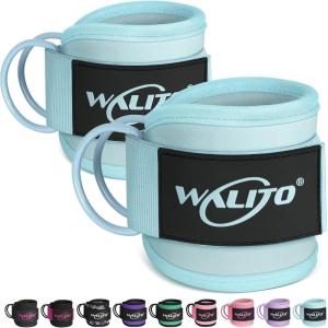 WALITO Gym Ankle Straps for Cable Machines Women & Men – Glute Kickback Ankle Cuff, Adjustable Cable Machine Accessories for Leg Extensions, Hip Abductors & Lower Body Workouts(Pair-Macaron Blue)