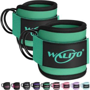 WALITO Gym Ankle Straps for Cable Machines Women & Men – Glute Kickback Ankle Cuff, Adjustable Cable Machine Accessories for Leg Extensions, Hip Abductors & Lower Body Workouts(Pair-green)