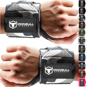 Wrist Wraps for Weightlifting (USPA & IPL Approved) – 18” Premium Quality Wrist Straps for Weightlifting – Weight Lifting Wrist Wraps with Thumb Loop – Best Gym Wrist Wraps for Lifting Weights, Curls & Dips – Lifting Wrist Wraps for Bench, Powerlifting & Weight Training – Weightlifter’s Wrist Straps Lifting for Men and Women(Camo White)