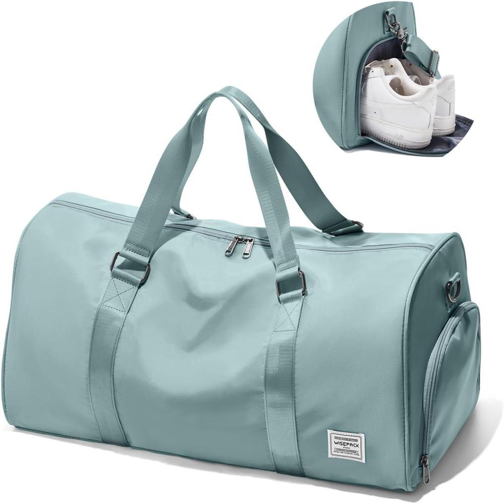 imageGym Bag WomensTravel Duffel Carry on Bag Sport Tote Bag Weekend Overnight BagD2Light Blue