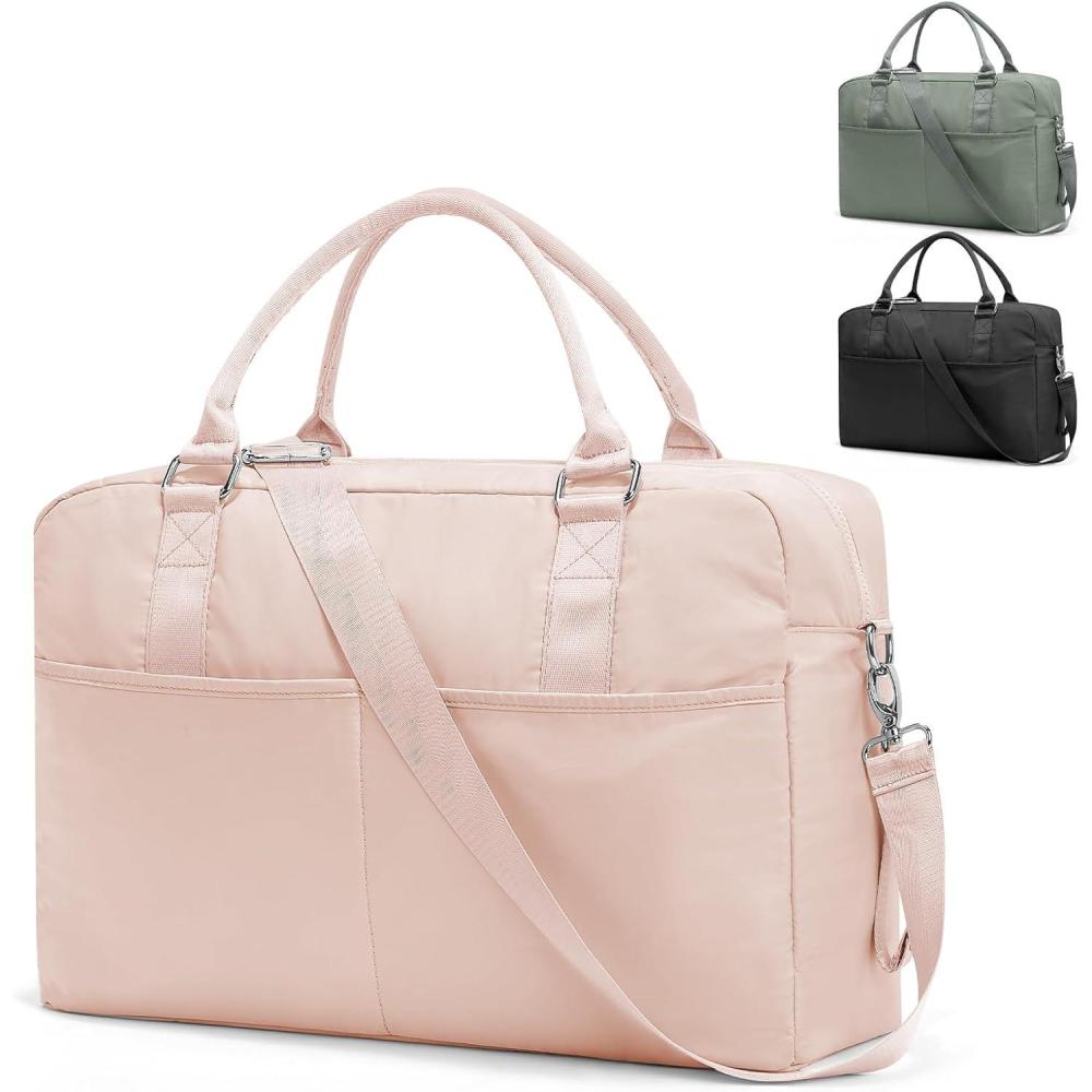 imageGym Bag WomensTravel Duffel Carry on Bag Sport Tote Bag Weekend Overnight BagM2Pink