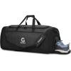 Gonex Gym Duffel Bag with Shoe Compartment Wet Pocket, Large Capacity Sports Duffle Bag for Men Women, Workout & Travel Bag with Multiple Pockets, Black/Gray, Large (100L)(Black)