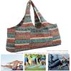 Large Yoga Mat Bag, Patterned Canvas Yoga Mat Bag Large Tote Sling Carrier with Pockets Travel Gym Duffle for Pilates Office Beach Workout