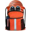 BeeGreen Drawstring Backpack Bag with Shoe Compartment, X-Large Black Gym Sports String Cinch Backpack(Bright Orange)