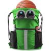 BeeGreen Drawstring Backpack Bag with Shoe Compartment, X-Large Black Gym Sports String Cinch Backpack(Green)
