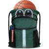 BeeGreen Drawstring Backpack Bag with Shoe Compartment, X-Large Black Gym Sports String Cinch Backpack(Green Dark)