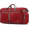 Gonex 40L 60L 80L 100L 150L Large Foldable Travel Duffle Bag with Shoes Compartment, Packable Lightweight Water Repellent Duffel Bag for Camping Gym Weekender Bag(Red)