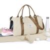 Gym Bag Womens,Travel Duffel Carry on Bag Sport Tote Bag Weekend Overnight Bag(A16-Beige & Brown)