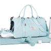 Gym Bag Womens,Travel Duffel Carry on Bag Sport Tote Bag Weekend Overnight Bag(A1-Light Blue)
