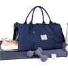 Gym Bag Womens,Travel Duffel Carry on Bag Sport Tote Bag Weekend Overnight Bag(A20-Dark Blue)