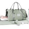 Gym Bag Womens,Travel Duffel Carry on Bag Sport Tote Bag Weekend Overnight Bag(A2-Grey Green)
