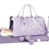 Gym Bag Womens,Travel Duffel Carry on Bag Sport Tote Bag Weekend Overnight Bag(A3-Light Purple)