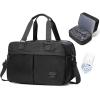 Gym Bag Womens,Travel Duffel Carry on Bag Sport Tote Bag Weekend Overnight Bag(A40-Black(with Electric Air Pump))