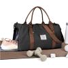 Gym Bag Womens,Travel Duffel Carry on Bag Sport Tote Bag Weekend Overnight Bag(A5-Black Brown)