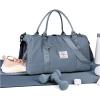 Gym Bag Womens,Travel Duffel Carry on Bag Sport Tote Bag Weekend Overnight Bag(A8-Grey Blue)