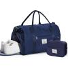 Gym Bag Womens,Travel Duffel Carry on Bag Sport Tote Bag Weekend Overnight Bag(B20-Dark Blue(With Toiletry Bag))