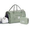 Gym Bag Womens,Travel Duffel Carry on Bag Sport Tote Bag Weekend Overnight Bag(B2-Grey Green(With Toiletry Bag))
