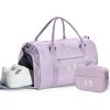 Gym Bag Womens,Travel Duffel Carry on Bag Sport Tote Bag Weekend Overnight Bag(B3-Light Purple(With Toiletry Bag))