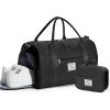 Gym Bag Womens,Travel Duffel Carry on Bag Sport Tote Bag Weekend Overnight Bag(B4-Black(With Toiletry Bag))