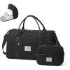 Gym Bag Womens,Travel Duffel Carry on Bag Sport Tote Bag Weekend Overnight Bag(C7-Grid-Back(With Toiletry Bag))