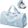 Gym Bag Womens,Travel Duffel Carry on Bag Sport Tote Bag Weekend Overnight Bag(D11-Sky Blue)