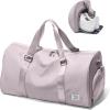 Gym Bag Womens,Travel Duffel Carry on Bag Sport Tote Bag Weekend Overnight Bag(D12-Pink)