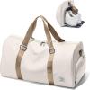 Gym Bag Womens,Travel Duffel Carry on Bag Sport Tote Bag Weekend Overnight Bag(D8-Beige & Brown)