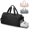 Gym Bag Womens,Travel Duffel Carry on Bag Sport Tote Bag Weekend Overnight Bag(E12-Black)