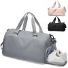 Gym Bag Womens,Travel Duffel Carry on Bag Sport Tote Bag Weekend Overnight Bag(E12-Grey)