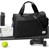 Gym Bag Womens,Travel Duffel Carry on Bag Sport Tote Bag Weekend Overnight Bag(K1-Black)
