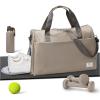 Gym Bag Womens,Travel Duffel Carry on Bag Sport Tote Bag Weekend Overnight Bag(K2Khaki)