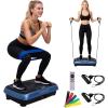 Vibration Plate Machine,180 Speeds Shake Plate for Lymphatic Drainage Weight Loss, Vibrating Fitness Platform 460LB Capacity Whole Body Workout with Bluetooth Home Exercise Gym Equipment for Women Men(Future Blue)