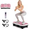 Vibration Plate Machine,180 Speeds Shake Plate for Lymphatic Drainage Weight Loss, Vibrating Fitness Platform 460LB Capacity Whole Body Workout with Bluetooth Home Exercise Gym Equipment for Women Men(Pink)