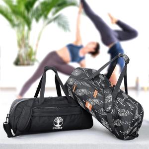 2-Pack Bundle Deal Yoga Duffle Bag Black and Leaf Set