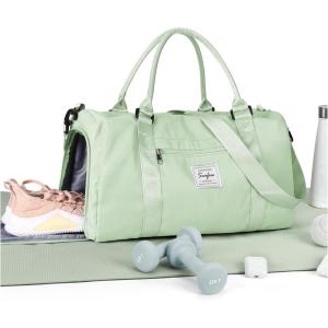 Gym Bag Womens,Travel Duffel Carry on Bag Sport Tote Bag Weekend Overnight Bag(A15-Grass Green)